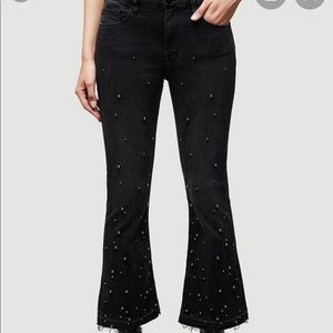 Frame Le Crop Mini Boot with pearls and released hem, dark grey, size 26